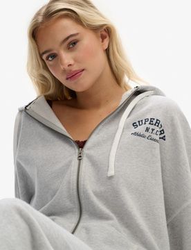 Superdry Damen Athletic Essentials OverGröße-kapuzenjacke Light Grey - Größe: 40