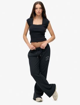 Superdry Damen Athletic Print Ausgestellte Jogginghose Navy - Größe: 42