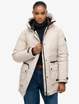 Superdry Damen City Wattierte Parka-jacke Grey - Größe: 44