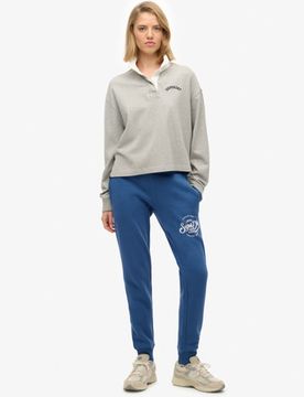 Superdry Damen Premium Script Entry Jogginghose Dark Blue - Größe: 44
