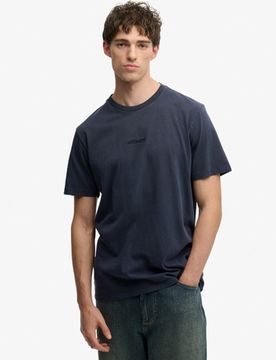 Superdry Herren Micro T-shirt mit Logo Dark Blue - Größe: L