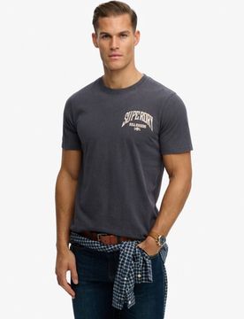 Superdry Herren Biker Rock Lässiges T-shirt Black - Größe: L