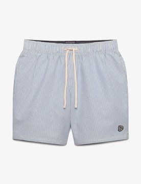 Superdry Herren Seersucker 15-inch Badeshorts Light Blue - Größe: M