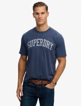 Superdry Herren Athletic Essentials T-shirt in Lockerer Passform Navy - Größe: S