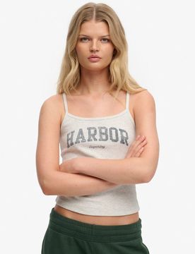 Superdry Damen Athletic Essentials Grafik-print Camisole Light Grey - Größe: 38