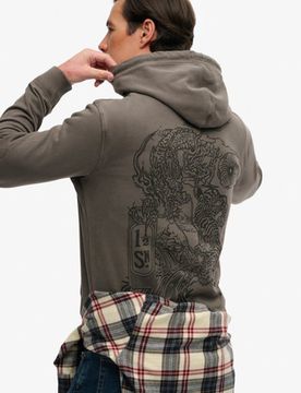 Superdry Herren Tokyo Narrative Hoodie in Lockerer Passform Navy - Größe: M