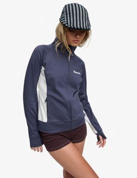 Superdry Damen Bench Hochkragen-trainingsjacke mit Kontrastdetails Navy - Größe: XL