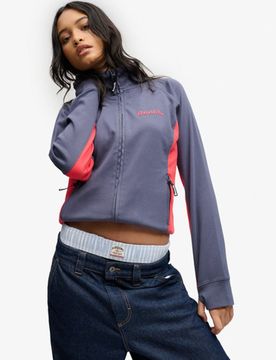 Superdry Damen Bench Hochkragen-trainingsjacke mit Kontrastdetails Navy - Größe: XS