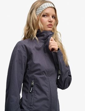 Superdry Damen Bench Hochkragen-jacke mit Pfirsichhaut-finish Grey - Größe: S