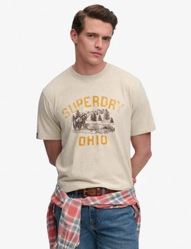 Superdry Herren Wild Frontier T-shirt Cream - Größe: L
