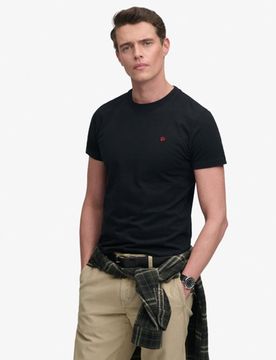 Superdry Herren Sd & co Logo T-shirt mit Stickerei Red - Größe: M