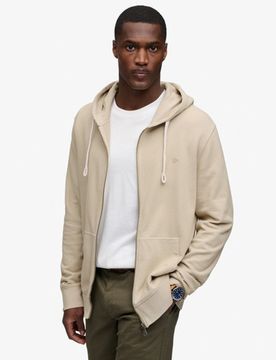 Superdry Men's Classic Essential Zip-hoodie Beige - Größe: Xxxl