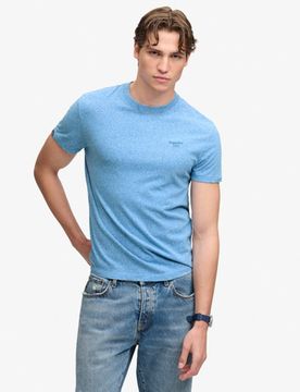 Superdry Herren Essential Serif Logo T-shirt mit Stickerei Light Blue - Größe: L