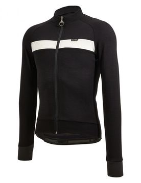 Maglia ciclismo invernale maniche lunghe ADAPT WOOL nero