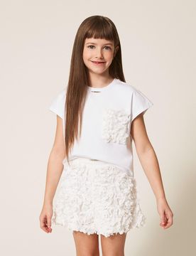 Twinset T-shirt boxy avec roses