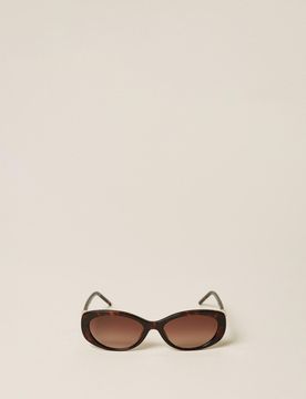 Lunettes de soleil ovales en acétate
