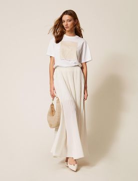 T-shirt regular avec imprimé et broderie