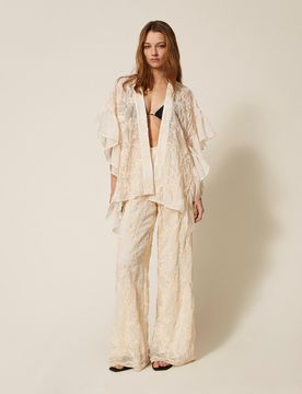 Poncho avec broderie Cornely