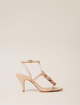 Twinset Sandales en cuir avec fleur