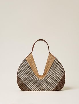 Twinset Besace jacquard en raphia