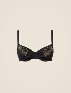 Haut de maillot de bain à armatures avec cabochons