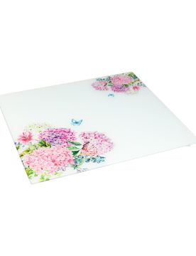 Multi-Herdabdeckplatte "Hortensie" 56 x 50 x 4 mehrfarbig