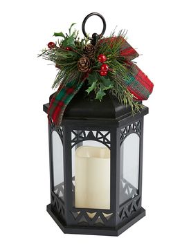 LED-Laterne "Weihnachtszauber" schwarz
