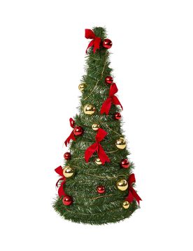 Künstlicher Pop-up-Weihnachtsbaum mit LED-Beleuchtung, geschmückt, 90 cm gruen