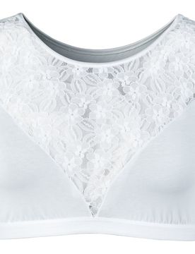 Dekolleté-Spitzen-Bustier L weiss