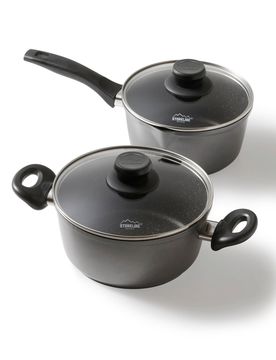 ® Topf-Set 4-teilig mit Deckeln - Schwarz