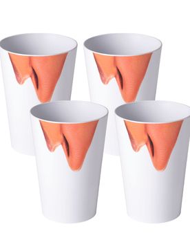 AWAVE Trinkbecher 400 ml rPET Set 4-teilig, mit Eichstrich