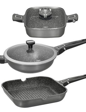 ® Imagination PLUS Pfannen-Set 4-teilig mit abnehmbaren Griffen Deckeln