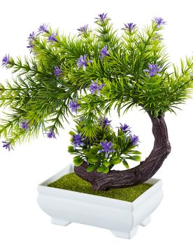 Blühender Kunst-Bonsai gruen