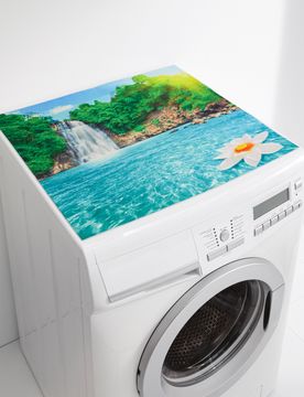 Waschmaschinen-Auflage "Wasserfall" blau