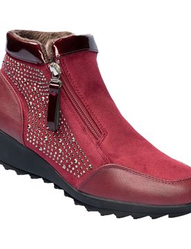 Stiefelette "Rita" mit Reißverschluss, gefüttert 36 rot