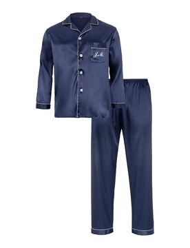 Pyjama personalisiert mit Initialen S blau