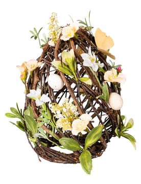 Deko-Ei „Frühling“ braun gruen