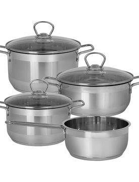 Edelstahl-Topfset "Manhattan" silber