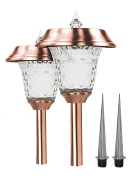 Solarleuchte Bismark, 2er-Set braun