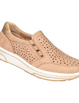 Stretch-Halbschuh mit Leder-Decksohle „Stefanie“ 39 beige