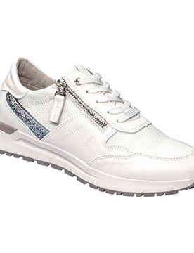 Leder-Komfortsneaker "Glitzer" 41 silber