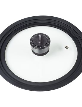 Universal-Deckel mit Timer, 1 Stück schwarz