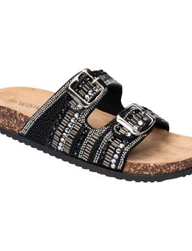 Glitzer-Pantolette „Gritt“ 36 schwarz
