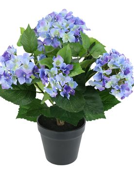 Kunstblume "Hortensie im Topf" blau