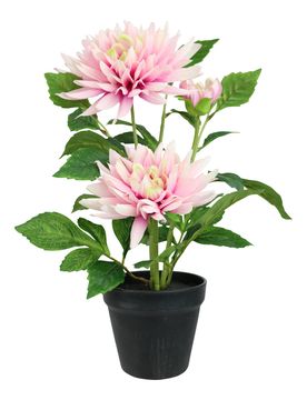 Kunstblume "Chrysanthemen im Topf" rosa