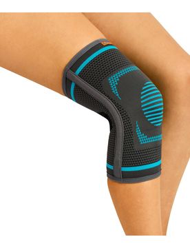 Kniebandage mit Stabilisatoren L grau