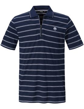 Poloshirt mit Zipper „Rudi“ blau XXL Herren