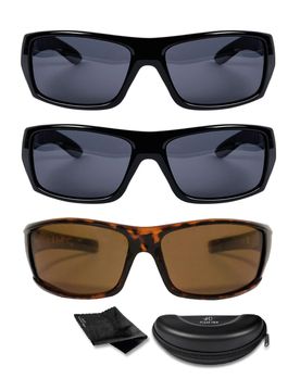 Polarisierte Sonnenbrille HD Polar View, 3 Stück schwarz braun