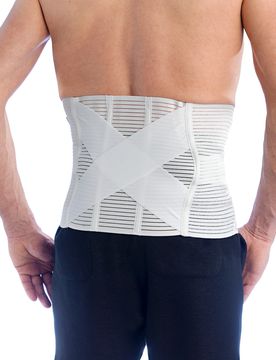 Orthopädischer Rückenstützgürtel weiss grau 2