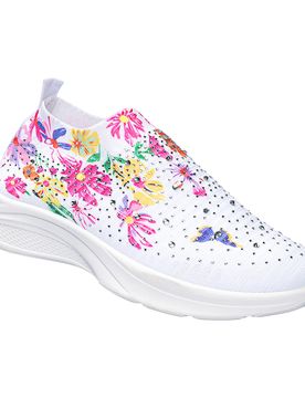 Damen-Flexi-Sneaker „Glitzerblüte“ weiss 37 Damen